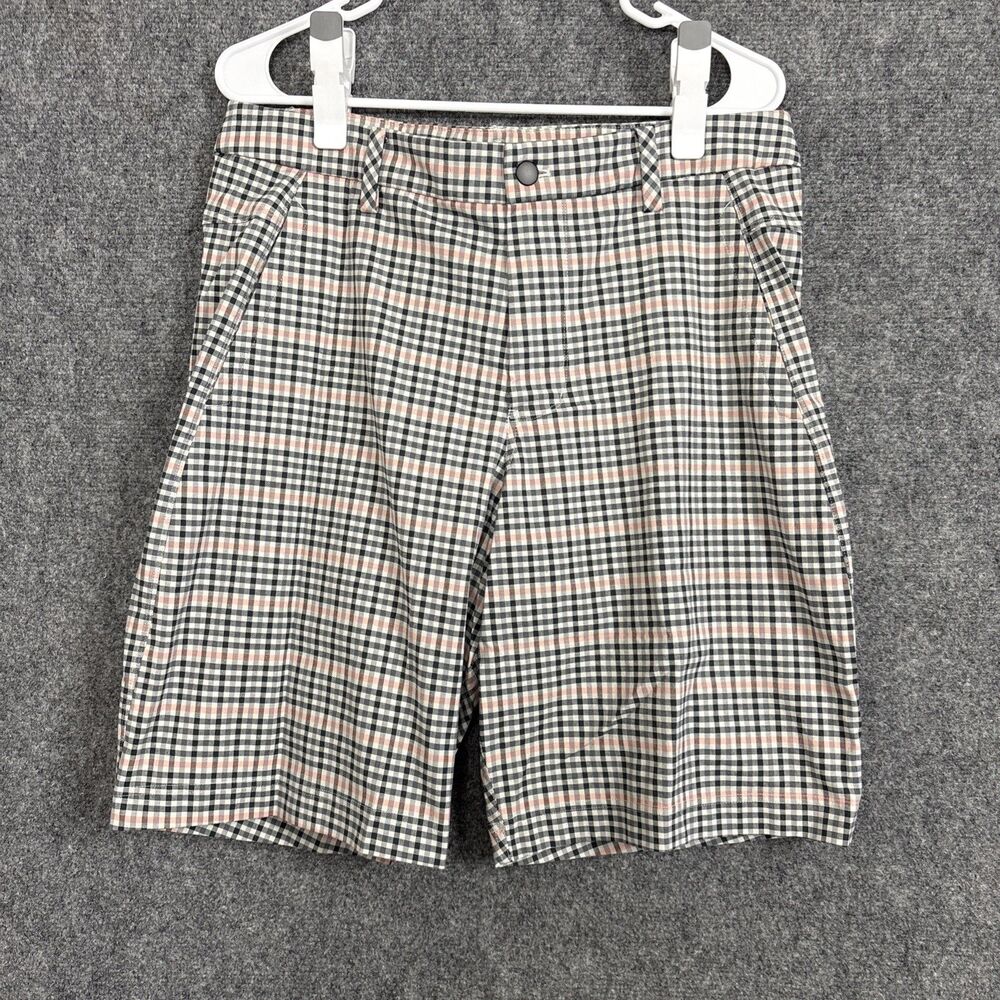 Lululemon Shorts Mens Size 34 Plaid Gray Kahuna Casual Performance Chino
